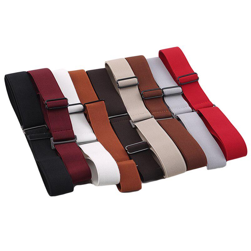 Jeans Pant Belt Adjustable Size Flat Buckle Elastic Waist Belt Women Belt No Show Stretch Belt Invisible Belt Slim Elastic Band
