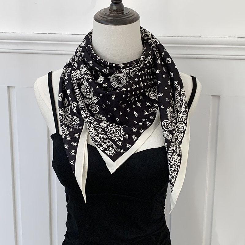 Silk Scarf High-end New Summer Multi-purpose Scarf Shawl Versatile Decorative Scarf Headscarf Triangle Scarf Waist