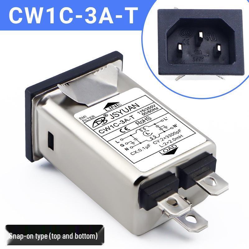 Сетевой фильтр в виде карты IEC, однофазный, 3A/6A, 250V, Очистка от помех