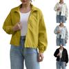 Women's Fashionable Trench Coat Short Standing Collar Thin Jacket