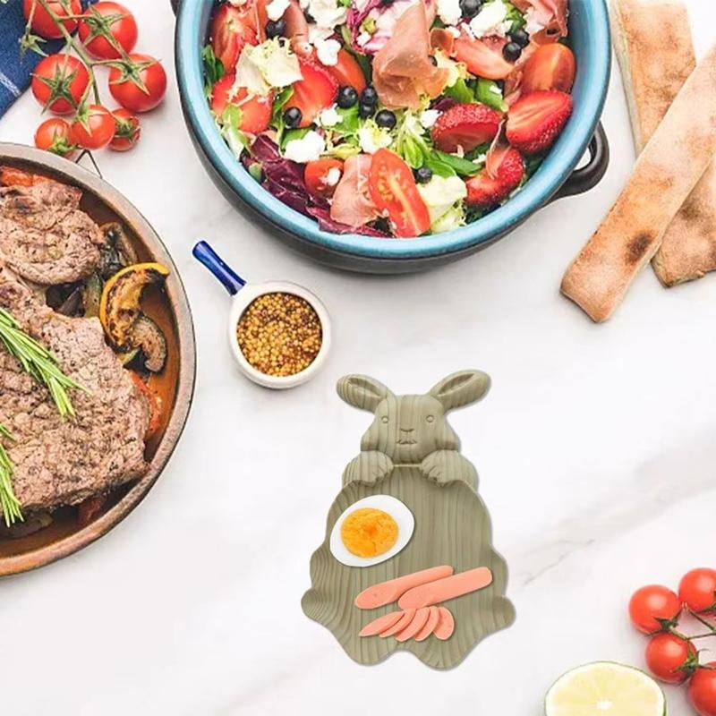 Поднос для подачи «Хороший зайчик», Блюда для закусок в форме зайчика, Пасхальные деревянные сервировочные тарелки, Деревенская декоративная доска для закусок для вечеринок