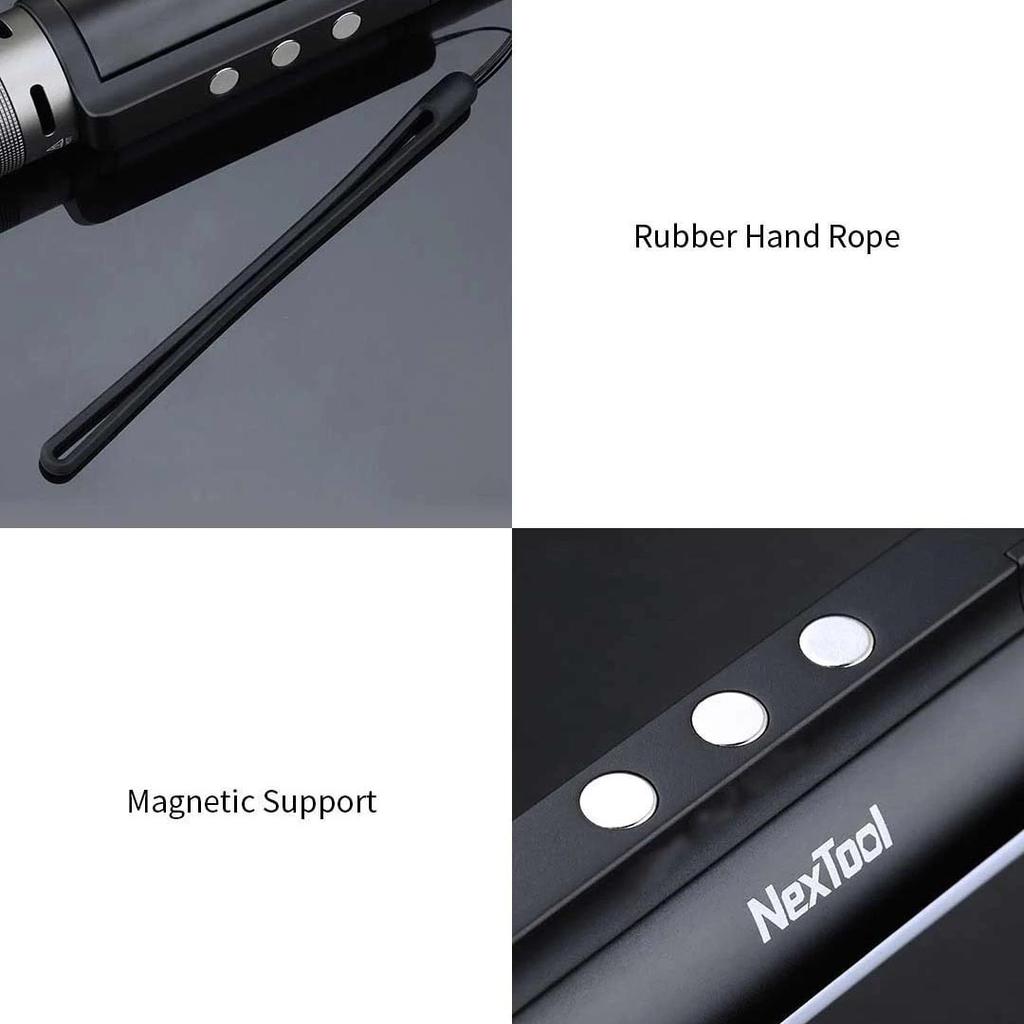 Xiaomi Фонарик NEXTOOL 6-в-1, 1000 лм, двойной светильник, масштабируемая сигнализация, USB-C, перезаряжаемый мобильный аккумулятор, электрический фонарик для кемпинга