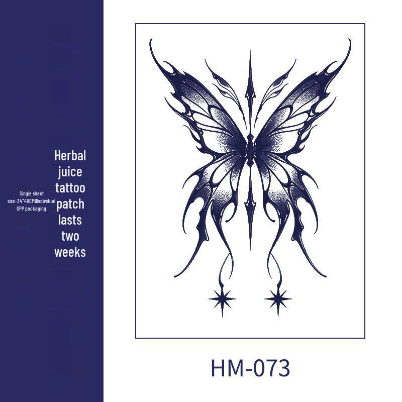 Waterproof Men's Herbal Tattoo Stickers: Full & Half Back, Long-Lasting, Large Floral Designs for Chest & Arm.