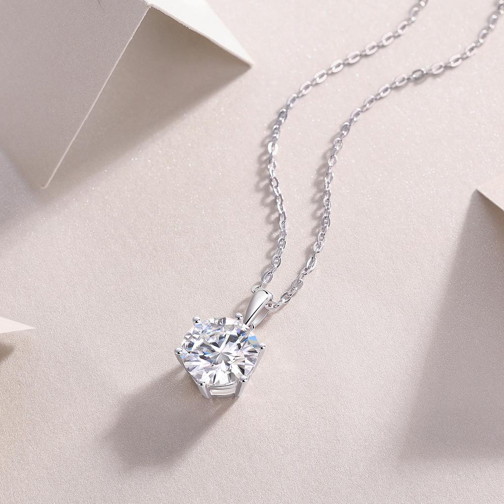 Moissanite Dia 6.5-9mm 1-3CT Woman Pendant Sier Necklace for Women Chains Party Bridal Fine Jewelry 925sterling Silver Necklace