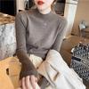 Women's High Neck Slim Fit Sweater - Solid Color, Long Sleeve, Autumn/Winter Fashion.