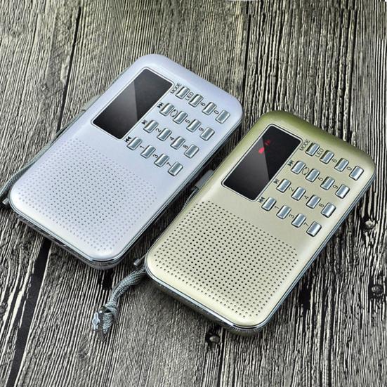 Y-896 Цифровое радио Перезаряжаемый фонарик Функция 3 Вт Мини Портативное FM-радио со слотом для TF-карты для пожилых