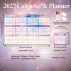 Foldable 2027 Wall Calendar Large Size Calendar Planner Sheet Full Year Planner  Family Planning