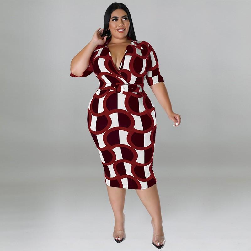 MY990 Womens Plus Size Dress Slim Fit Bodycon Midi With V-Neck Strap Milk Silk Fabric Office Chic Casual Wear 2025 Blue Orange Red Black Grey