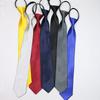 Tie Men'S, Solid Color Business Work Professional Groom Black Blue Red Easy Pull No Zipper Tie