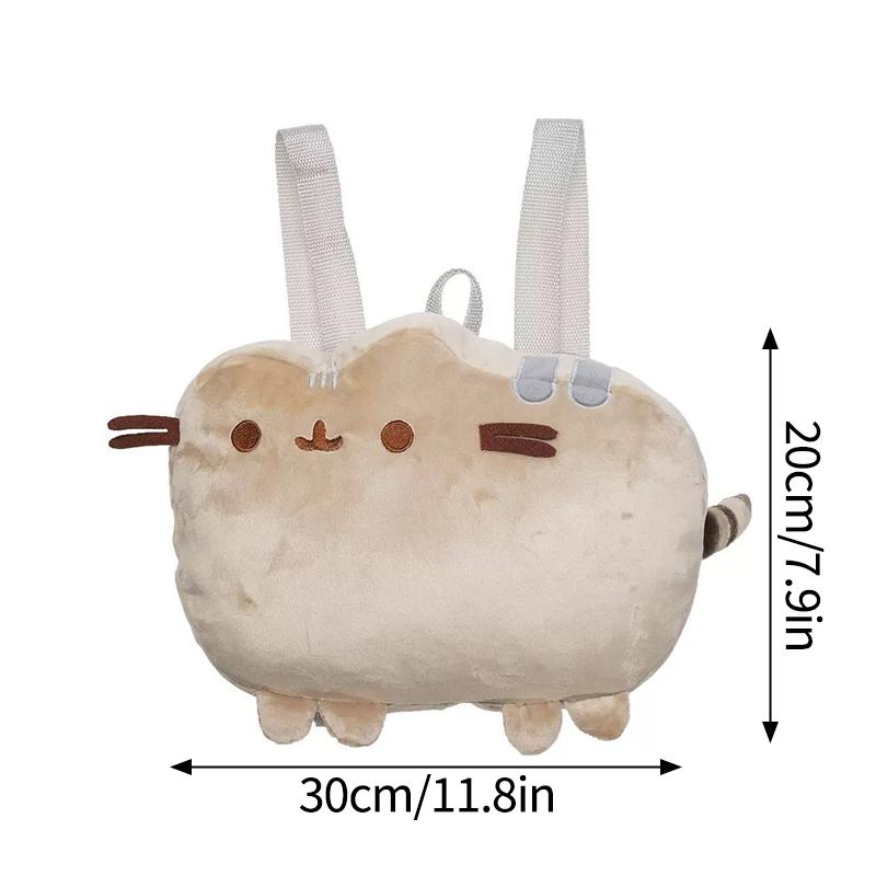 Pusheeen Cute Cat Backpack with Strap Large Capacity Backpack School Bag Casual Daypack for Shopping Vacation Birthday Gift