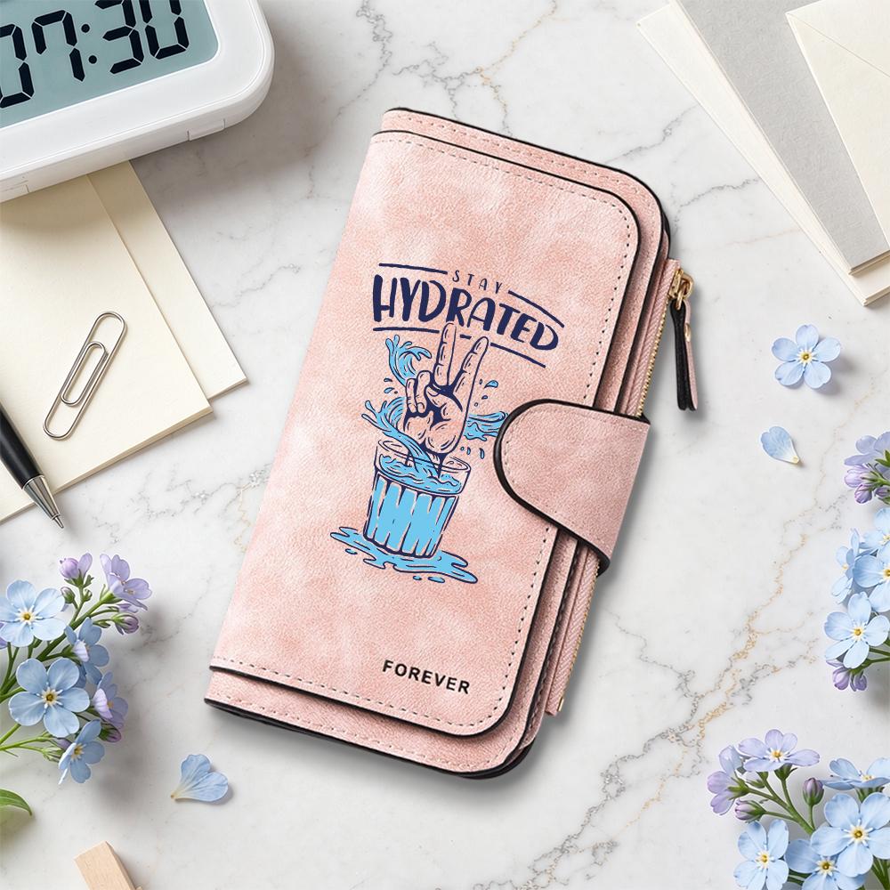 Stylish Printed Long Wallet Forever Hydrated Casual Card Holder Purse