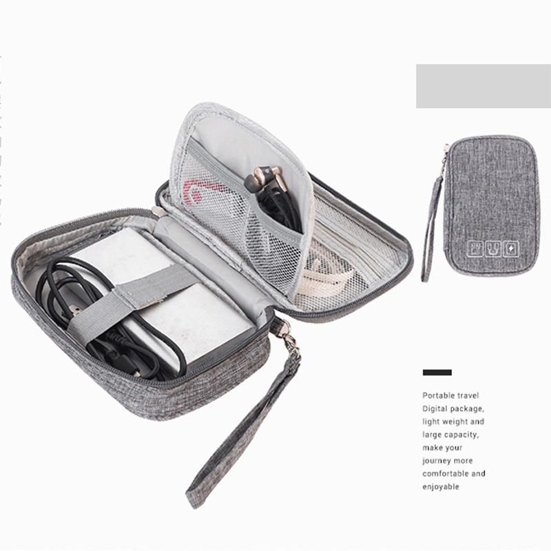 Portable Cable Digital Storage Bags Organizer USB Gadgets Wires Charger Power Battery Zipper Cosmetic Bag Case