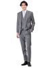 Takakyu Suit and Pants Shiny Wool Slim Windowpane Light Light 110011803133433030045 Men's Set, Blend, Fit, 2-Button, 3-Piece Suit, Gray, Gray,