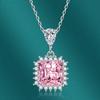 BELLA BOX Square Zircon Pendant Necklace Multiple Colour Fashion Wedding Engagement Jewelry