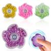 Flower Spinner Fidget Toy Glitter Quicksand Filled Stress Training Relief Finger Flexibility Fingertip Spinning Top Gyro Kids