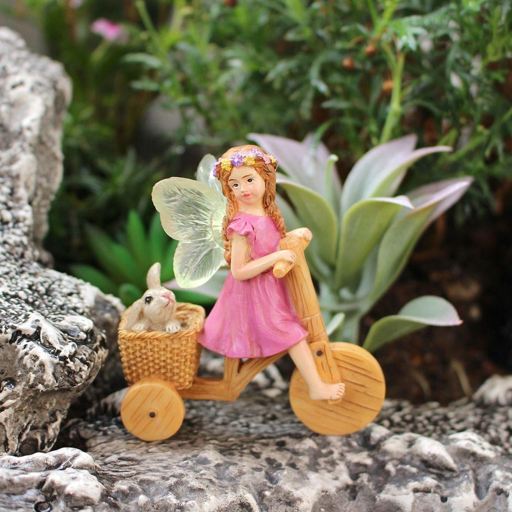 Resin Fairy Statue Cute Bonsai Inserts Scene Decoration Fairy Garden Figurines  Courtyard