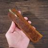 Portable Brown Embossing Flower Retro Pencil Pouch Gift Protection Case Storage Bag Pen Bag