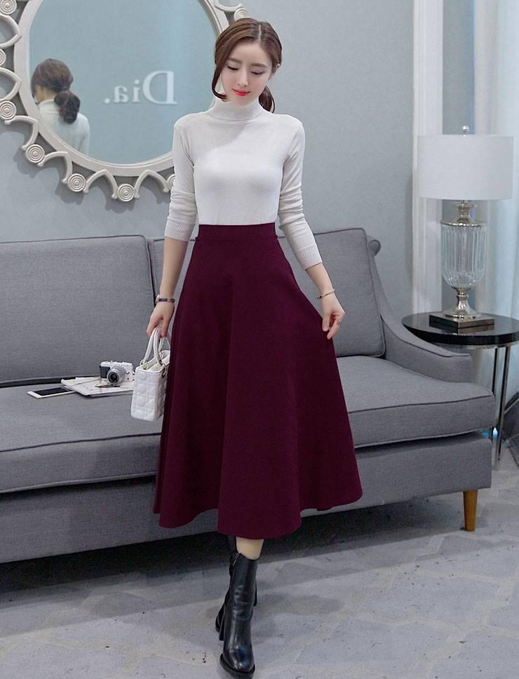 Ретро Арт Юбка Макси А-силуэта с высокой талией - Эластичная, Плиссированная, Всесезонный Хлопок для Женщин