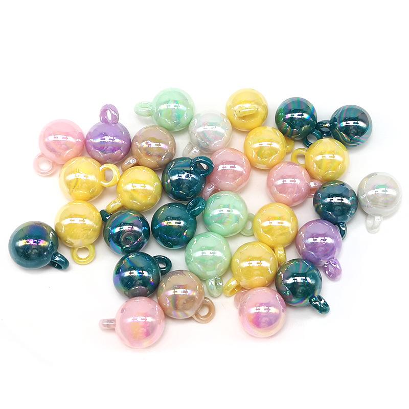 Креативный волшебный цвет, подвесной браслет с отверстием, ожерелье, акриловые серьги, изготовление аксессуаров своими руками, материал, 10 шт., бусины ручной работы, 14 мм, модный орнамент