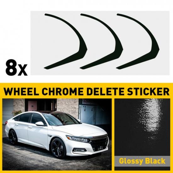 For 2018- Honda Accord Gloss Sports Black Wheel Chrome Delete Vinyl Sticker