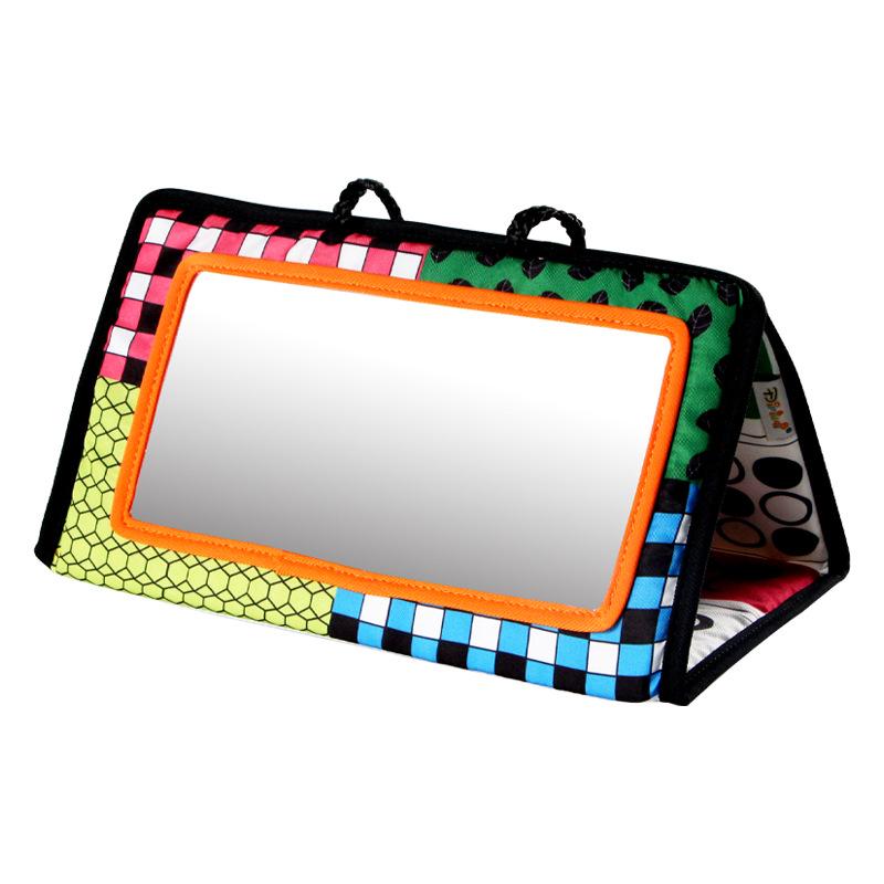 Черно-белое зеркало-кривое зеркало с животными: Подвесное, Складное Зеркало Безопасности для Ребенка для Визуальной Стимуляции