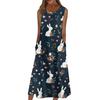 Жен. Повседневные платья с принтом Круглый вырез Классический Классический На открытом воздухе Повседневные Без рукавов Свободные платья