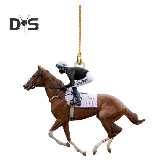 Украшение для верховой езды 2D Плоская акриловая подвеска в виде лошади Рождественская елка Рюкзак Подвесное украшение Подарок для любителей лошадей