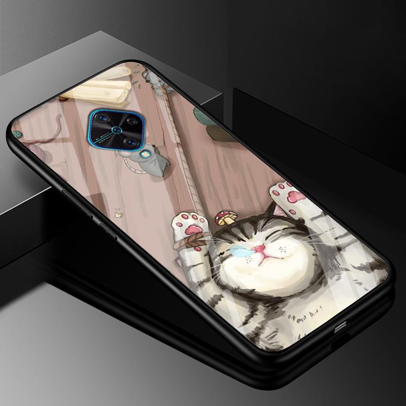Tempered Glass Case For Vivo V17 Case Russia Glass Back Cover Soft Bumper For Vivo V17 Phone Cases V 17 Funda Y9s S1 Pro Coque