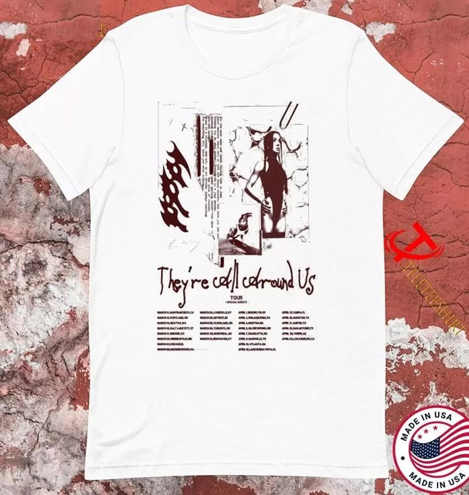 Poppy They're All Around US Тур 2025 Футболки S-4XL Унисекс Короткий рукав Унисекс Футболка
