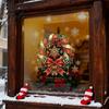 Оконные пленки без клея Рождественский венок Наклейки (статические) Снежинка Колокольчик для декора сцены витрины двери дома магазина, многоразовые, праздничные, для дома, магазина, праздника