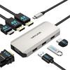 WAVLINK USB-C Док-станция для четырех мониторов, 7-в-1, Двойной 4K DP, 4K HDMI, 1080P VGA, 480 Мбит/с USB 2.0-A, Многопортовый адаптер для MacBook, Dell