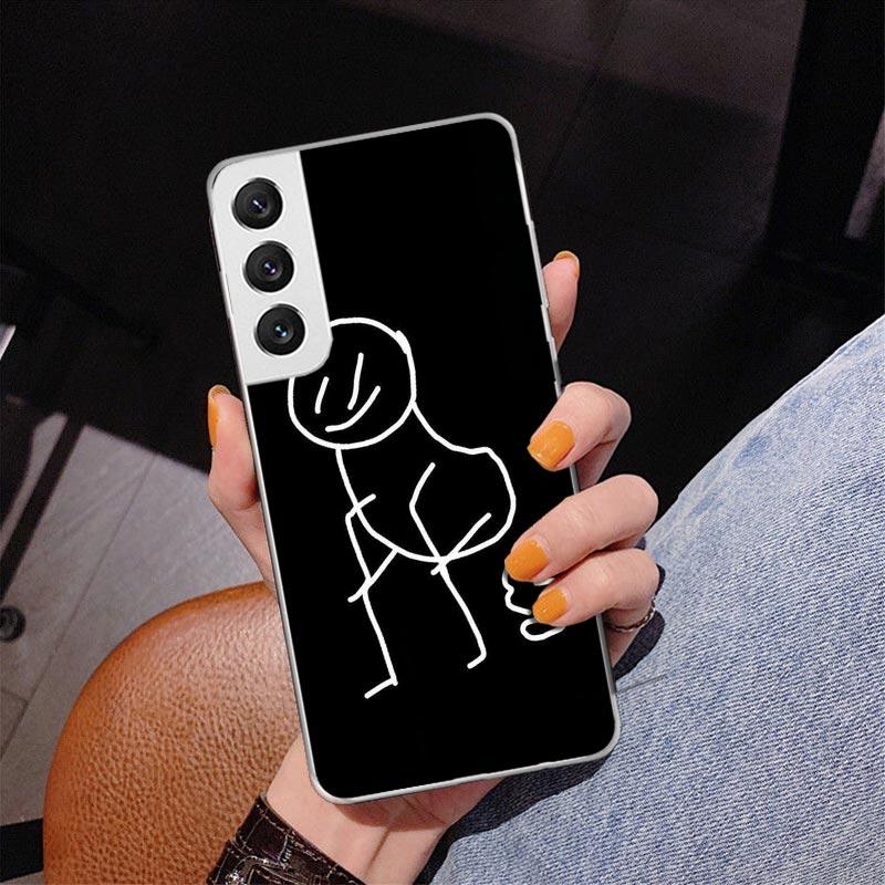 Cartoon Stickman Matchman Phone Case For Samsung Galaxy S24 S25 Edge S26 Ultra S23 S22 S21 Plus S20 FE + Personalized Print Cove