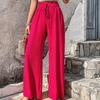 Spring and Summer Women's Fashion Solid Color All-match Pants Bubble Casual Wide-leg Pants