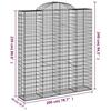 VidaXL Paniers à gabions arqués 2 pcs 200x50x220/240 cm Fer galvanisé, gabion, cage de gabion, panier de mur de gabion, mur 3146446