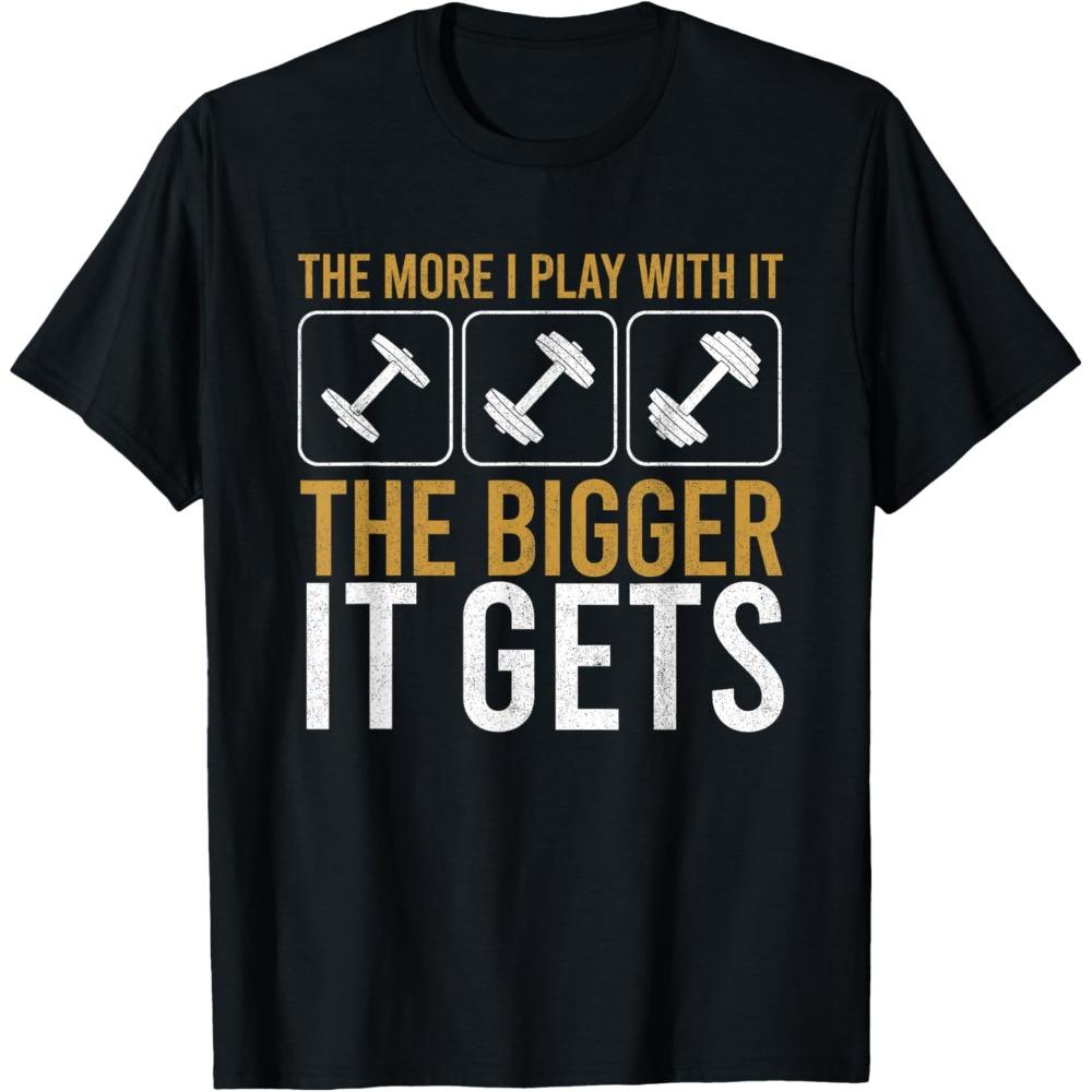 Muscles Get Bigger Bodybuilding Gym Workout Tshirt Funny Weightlifting TShirt Casual Daily Life Mens Gym Shirt Cotton Tops