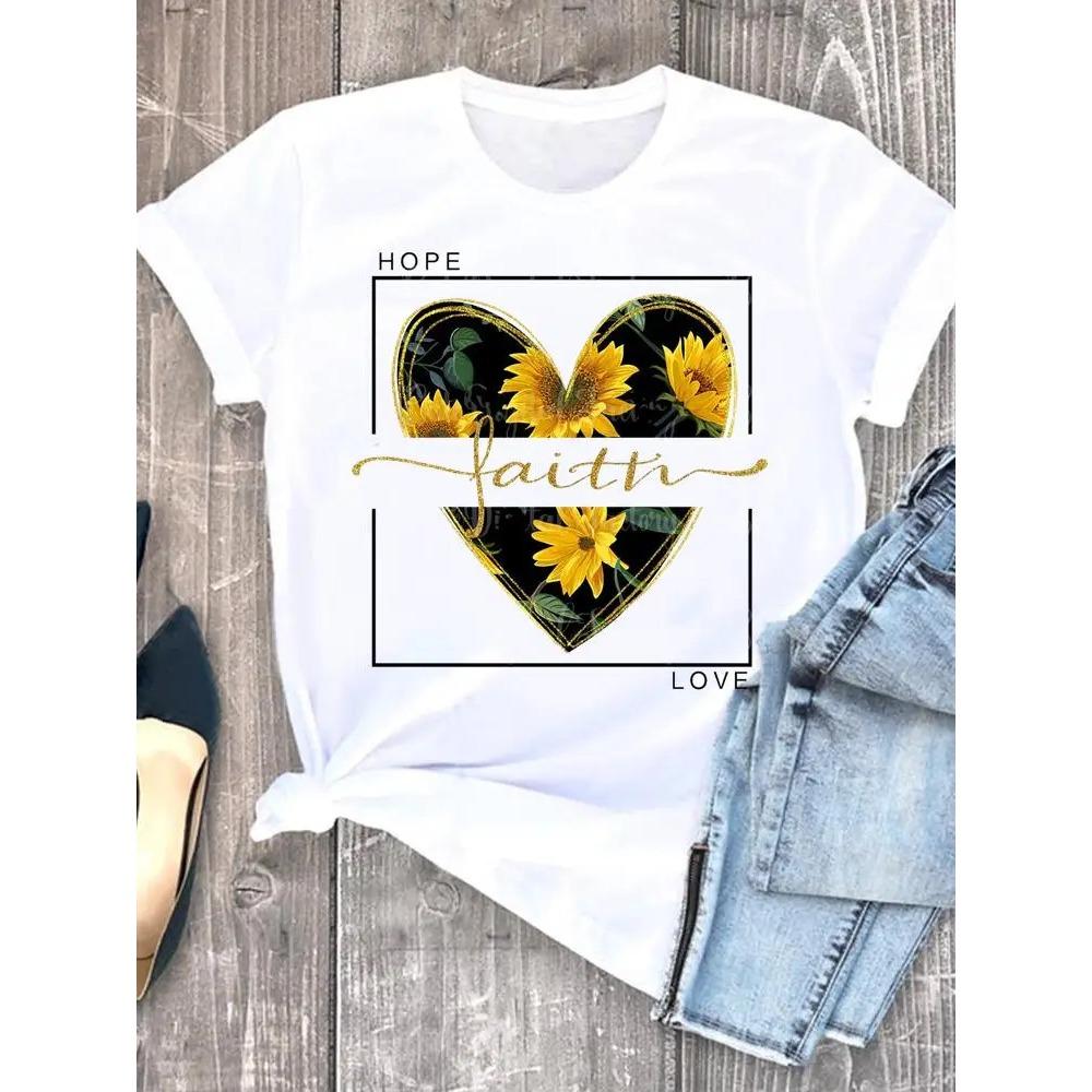 Леопардовый узор с сердечком для женщин, летняя милая модная футболка для девочек, повседневная футболка с коротким рукавом, милая женская футболка, одежда