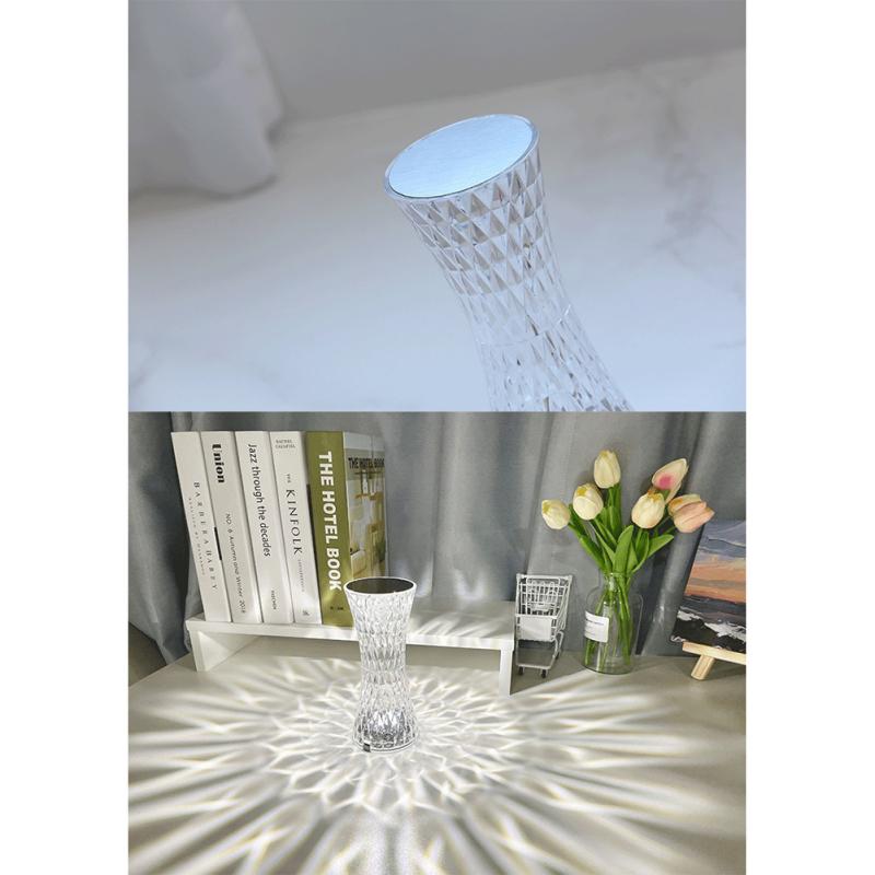 3/16 Color Crystal Diamond Led Table Lamp Colorful Atmosphere Light For Bedroom Living Room Dining