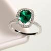 Классические женские украшения для помолвки, высококачественные зеленые кольца с каплями воды и нано-изумрудом