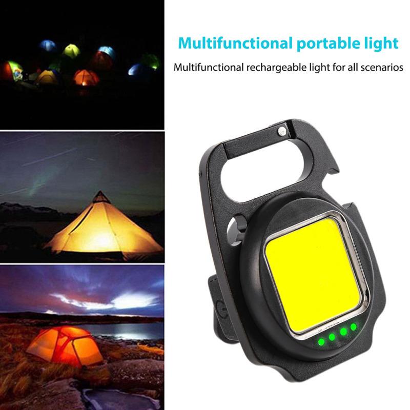 Mini Led Keychain Lights Multifunctional Portable Outdoor Cob Working Lamp Flashlight With Strong