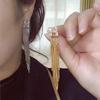 Элегантные корейские длинные серьги с кисточками из циркона в форме буквы H для женщин