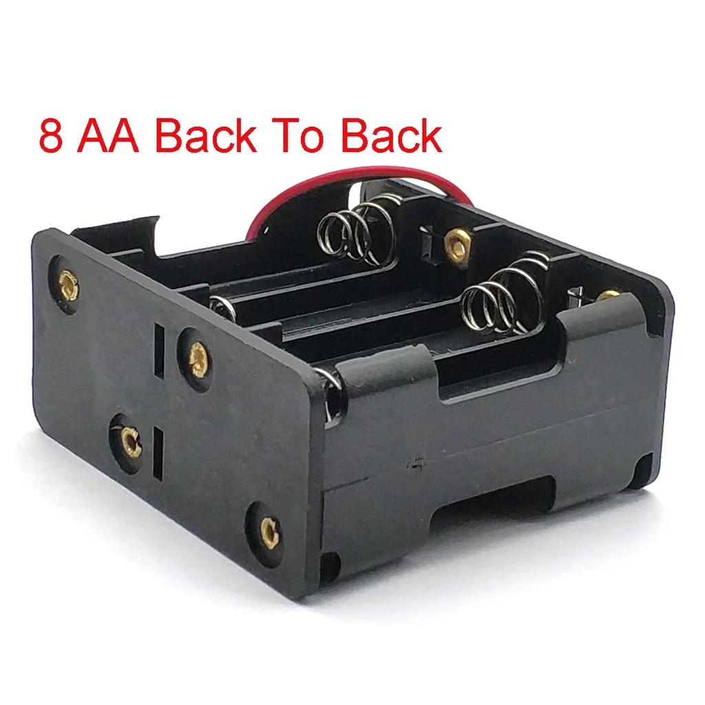 Black Plastic 4X 6X 8X 10X AA Battery Storage Case AA Back To Back Holder Container Aa Battery Storage Box Case Wire Lead Pin