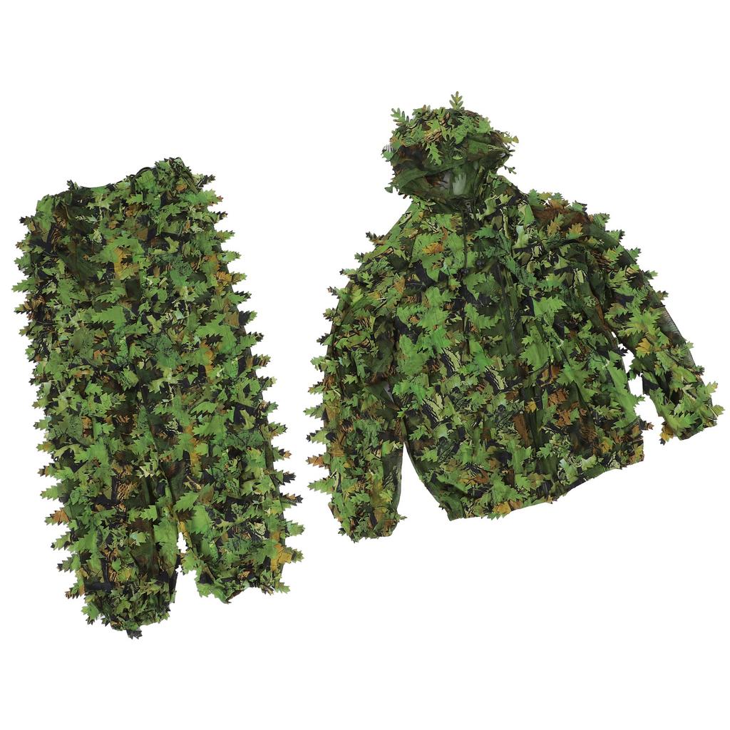 Зеленый Дикий Камуфляжный Костюм Ghillie 3D Лист Куртки и Штаны Комплект Одежды Для Охоты