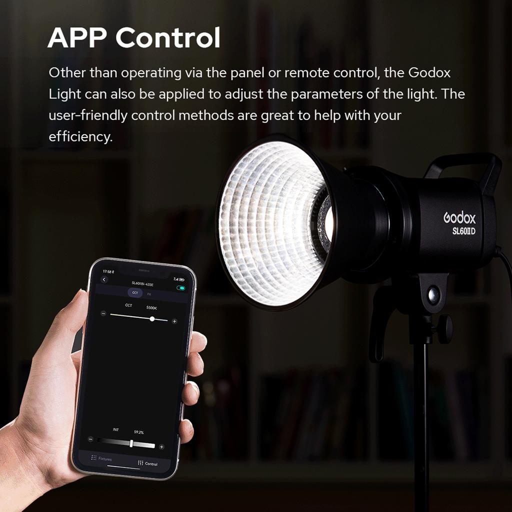 Godox SL60IID Портативный студийный светодиодный светильник для видеосъемки, 70 Вт, заполняющий свет для фотосъемки, 5600K+/-200K, встроенный 8 FX
