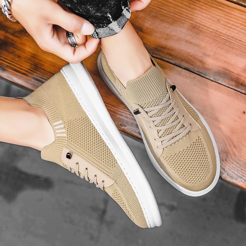 Men'S High-Quality Casual Shoes Platform Sports Mesh Running Breathable Outdoor Walking Wear-Resistant Lightweight Flat Shoes