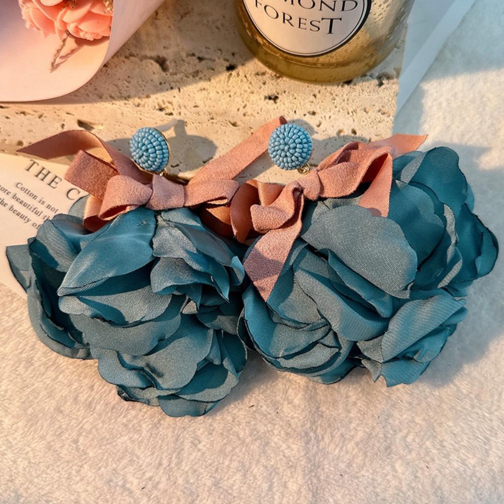Colorful Flower Earrings Classic Romantic Earrings Bowknot Dangle Earrings Korean Style Accessories