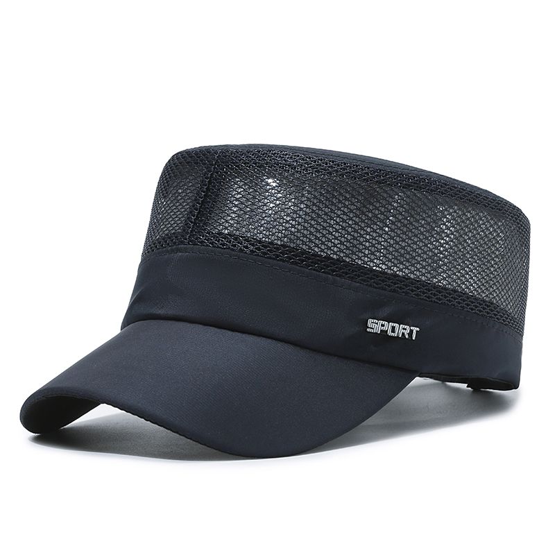 Мужская шляпа, летняя дышащая сетчатая шляпа, спортивная шляпа с плоским верхом для активного отдыха, быстросохнущая шляпа-утконос для людей среднего и пожилого возраста, ветрозащитная и солнцезащитная шляпа