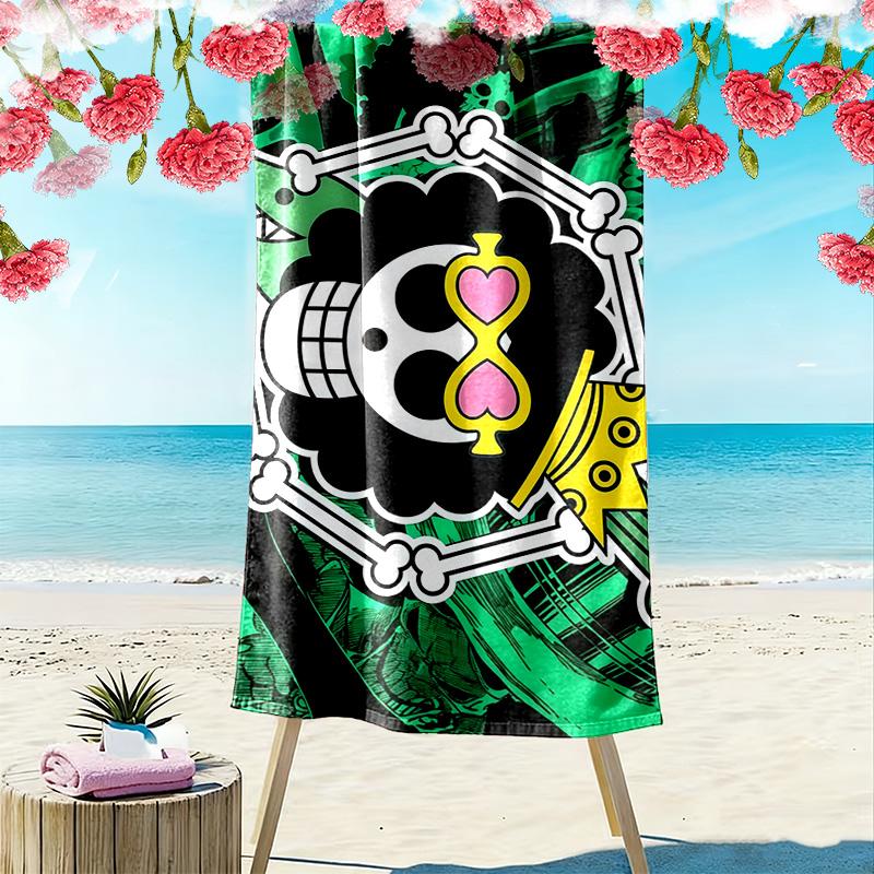 One Piece6 Print Beach Towel, Large Soft Quick Dry Towel for Beach Camping Swimming