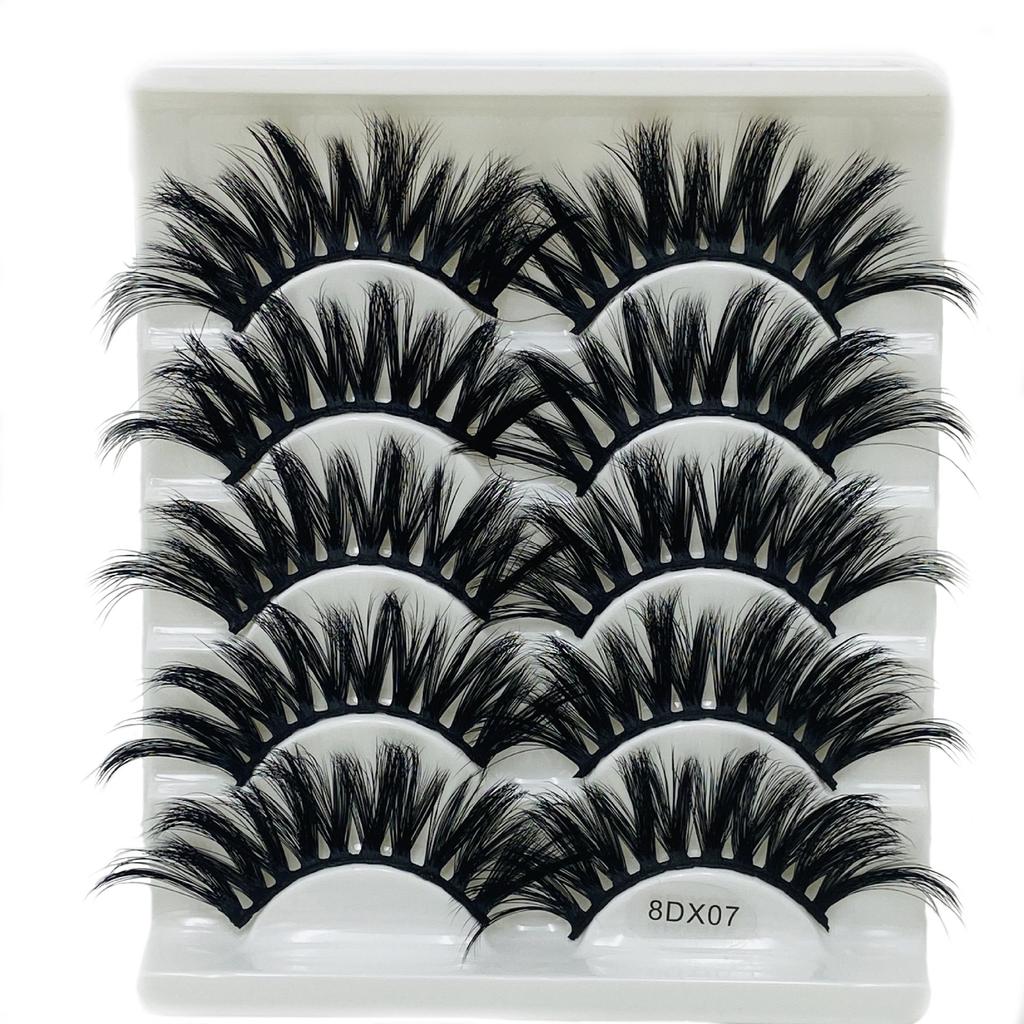 Beauty Eye Makeup Tools Criss-cross Thick Long False Eyelashes Wispies Fluffies 8D Mink Hair