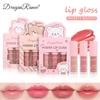 Lip Glaze Lip Oil Glass Water Light Mirror Moisturizing Moisturizing Pearl Light Band Flash Cartoon Set Box Outer Lip