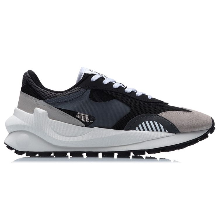 Li Ning Fangyuan Non-Slip Wear-Resistant Low-Top Running Shoes Men Running Shoes Black Gray AGCR039-4